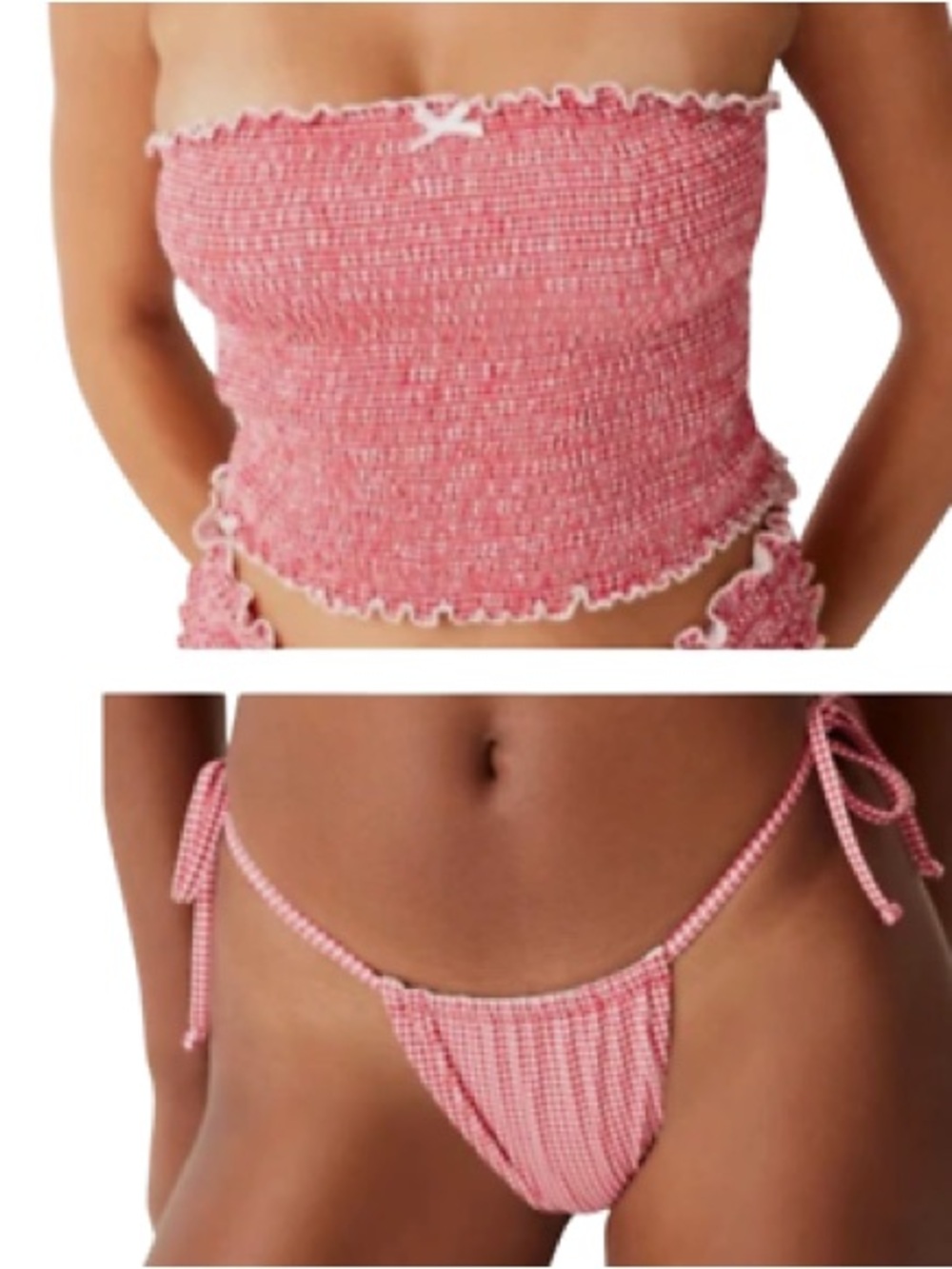 Frankie's Bikinis Ladybug Gingham Biki Set - Picture 7 of 8